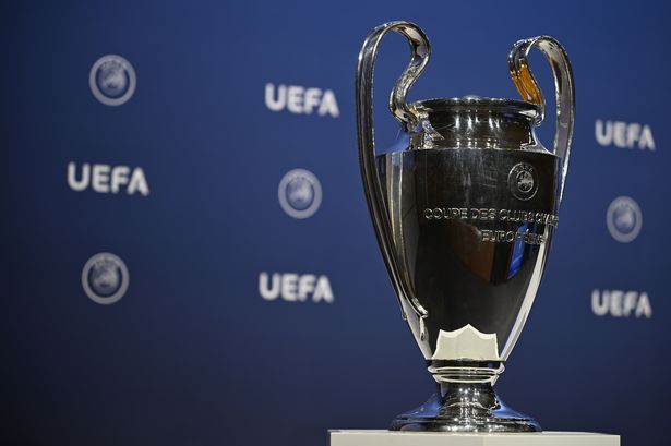 A view of the UEFA Champions League trophy