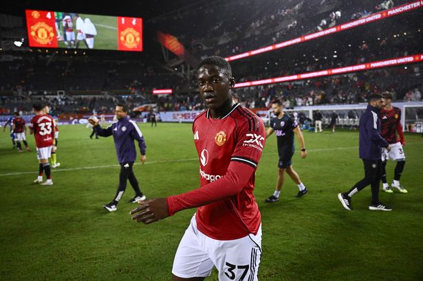 Kobbie Mainoo in pre-season.