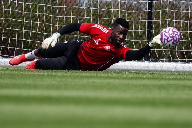 Andre Onana in pre-season training action.