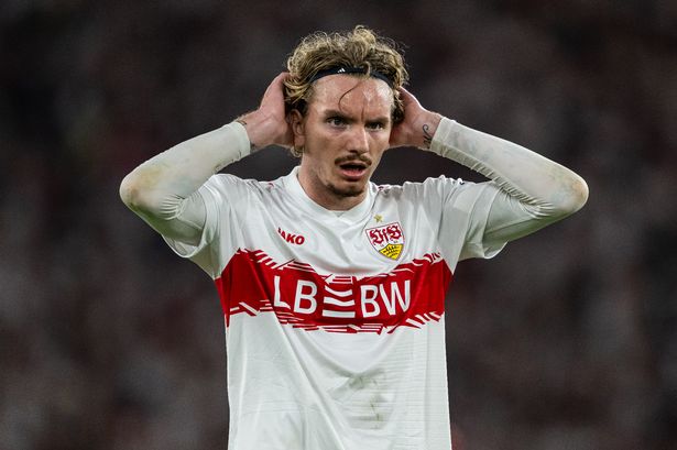 Nick Woltemade of Stuttgart looks on