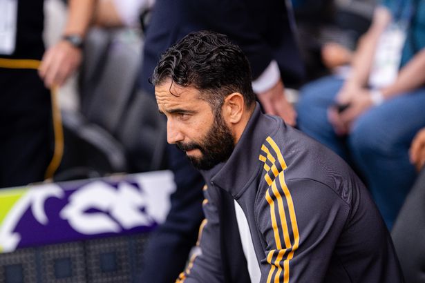 Ruben Amorim looks on during a Manchester United game