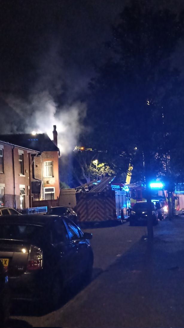 Smoke billowing from the house on Platt Lane at around 4.30am