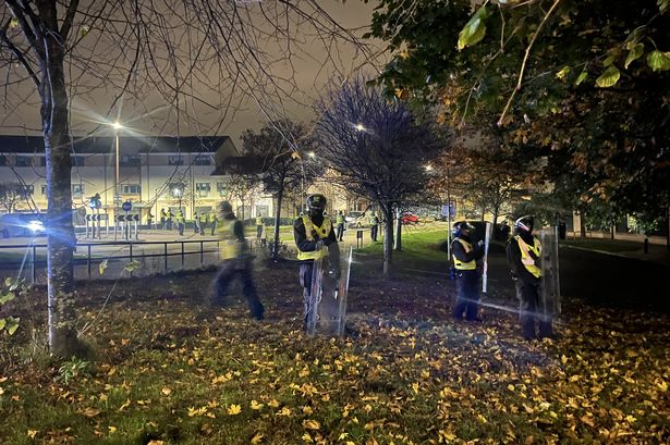 Riot police pictured in Edinburgh on Bonfire Night