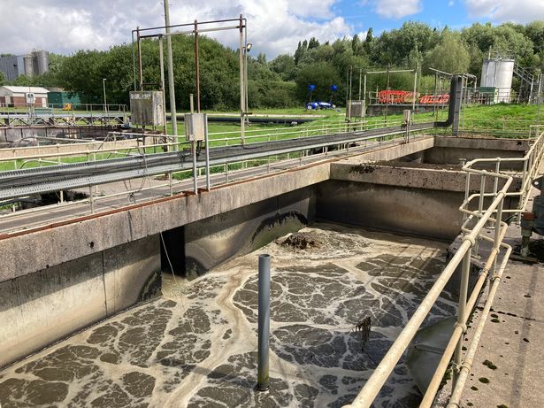 Sewage being treated at Dukinfield Wastewater Treatment Works