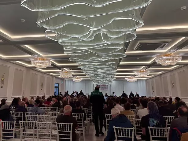The Empire Suite during the 'Evening with Jeremy Corbyn' event, during which he spoke about YourParty.