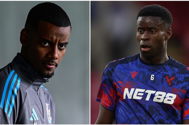 Alexander Isak of Newcastle United and Marc Guehi of Crystal Palace
