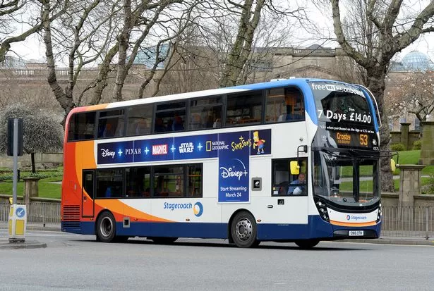 A Stagecoach bus in Liverpool city centre