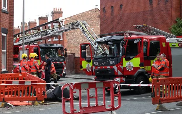 A cordon in place following a fire on Platt Lane