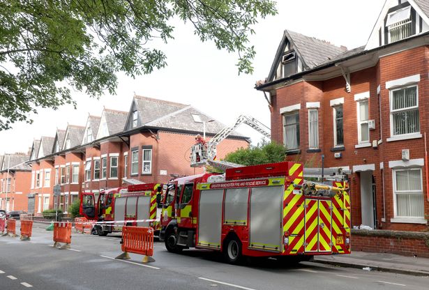 A cordon in place following a fire on Platt Lane