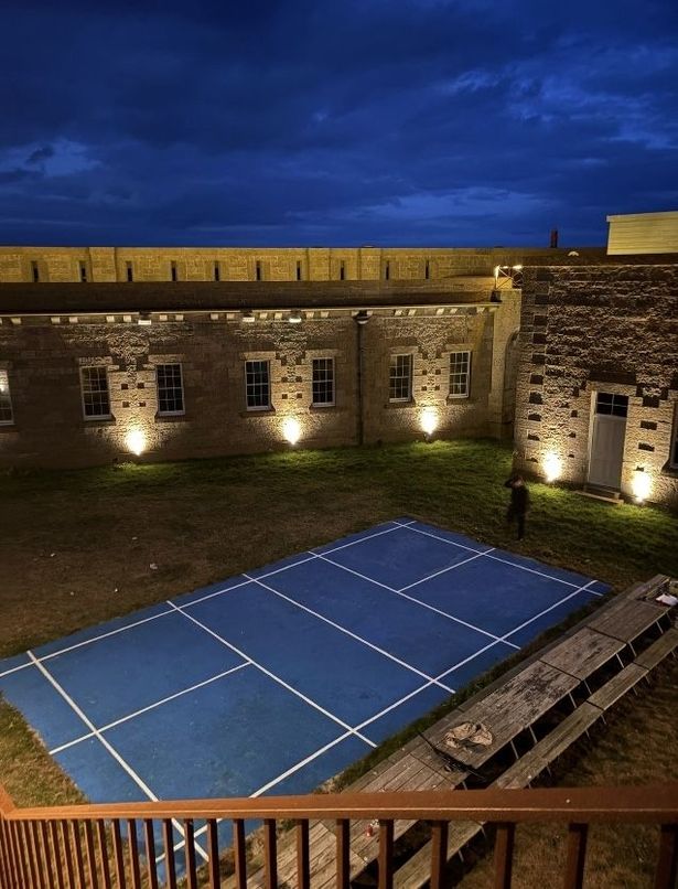 Badminton court at Thorne Island, Pembrokeshire