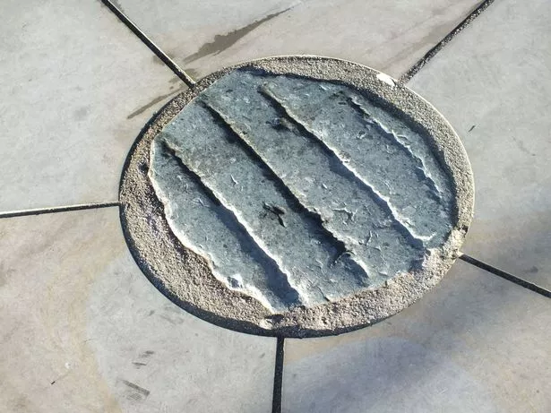 The sanctuary stone on Castle Street, Liverpool City Centre