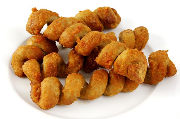 Plate of Turkey twizzlers