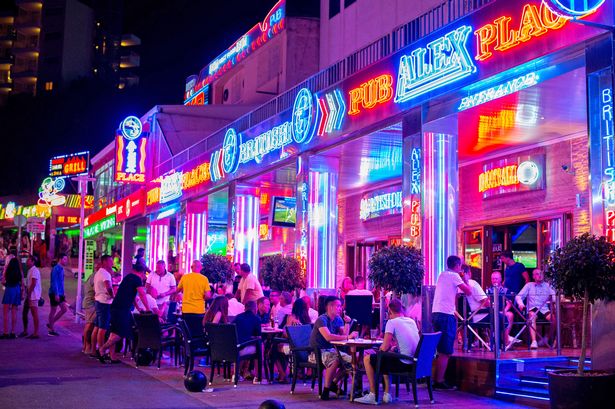 Tourists in Magaluf, Spain