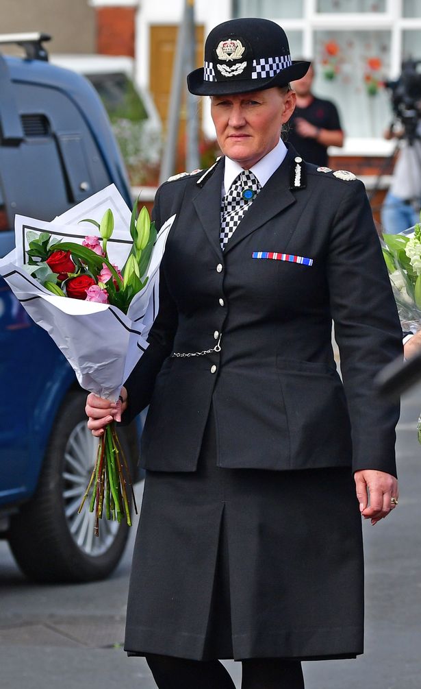 Merseyside chief constable Serena Kennedy lays flowers at Southport stabbing scene