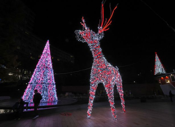 Christmas lights in Liverpool One