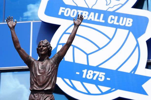 A statue is unveiled outside St Andrew's to honour the life of Trevor Francis