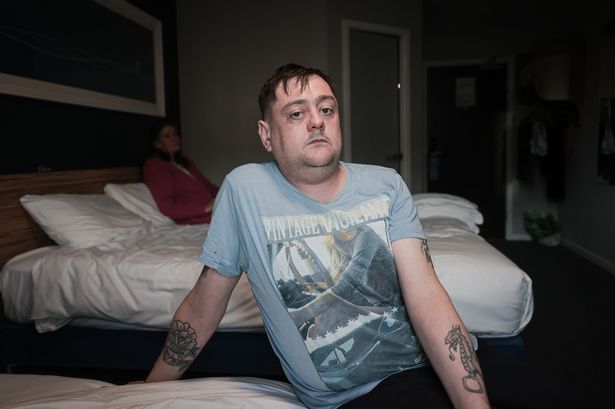 Paul Maddocks and his mum Susan have been sharing a hotel room for weeks.