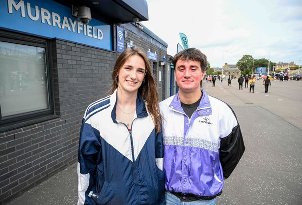 Eilidh White and Lewis Brockie from Edinburgh outside Murrayfield.