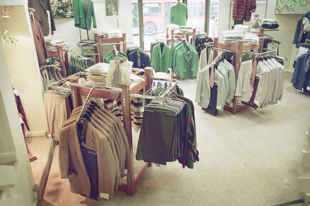 Norman Simmons and Co, mens clothing shop on the corner of Cook Street and North John Street, Liverpool, L2.

Picture taken 16th November 1993