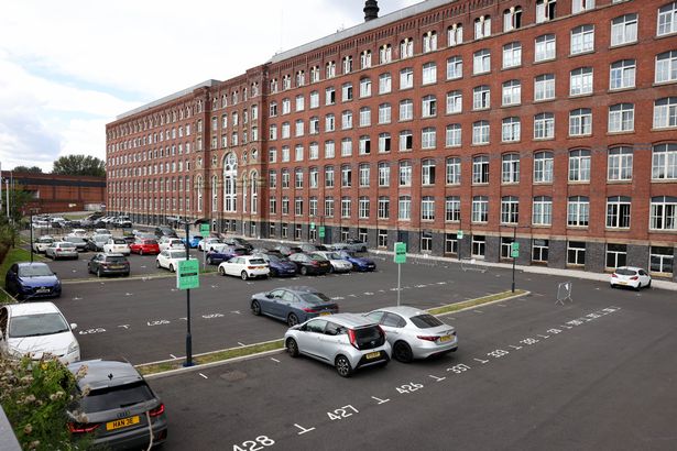 The mill and its car park flooded in January (Image: Jason Roberts / Manchester Evening News)