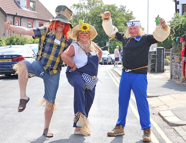 Scarecrow Festival, New Brighton pictured Steve and Kate Johnson with Gavin Scott