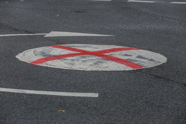 Roundabouts have been painted across Birmingham and nearby areas - this is one at the junction of Haunch Lane and Warstock Lane 