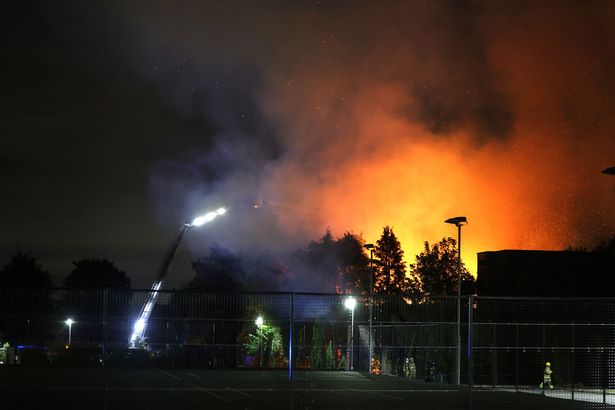 The scene of a fire at Woolton Hall 