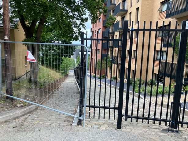 Fencing has been installed across Highfield Street.