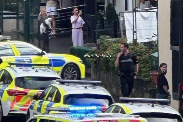 A police chase sparked 'chaos' in a plush village as officers hunted down a stolen car.  