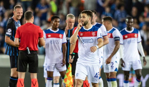 Nico Raskin and his Rangers team-mates at full-time