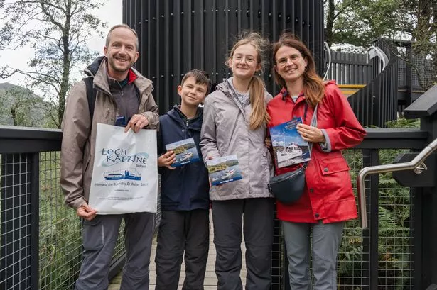 The Phillipe family from the Centre-Val de Loire region of France were presented with branded Loch Katrine gifts and souvenirs