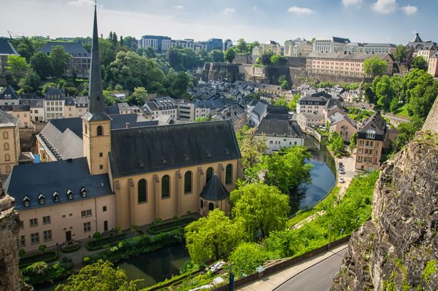 Panorama of historic part of medieval city of Luxembourg