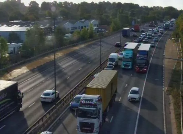 The M6 crash has led to five miles of tailbacks and 30 minute delays for motorists 