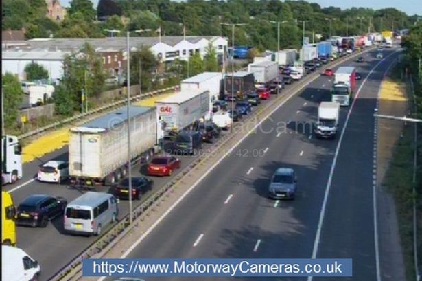 Gridlock traffic on the M6 southbound tonight