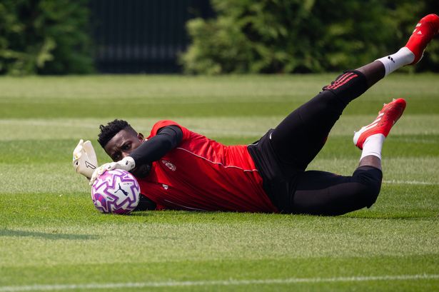 Andre Onana in Man Utd training