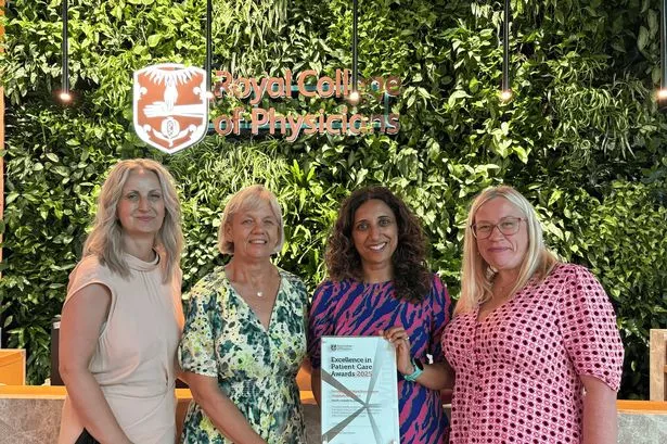 Marsha Jones, Jayne Dunn, Dr Sarb Clare and Emma Loosley from the Midland Metropolitan University Hospital with their Excellence in Patient Care award. PIC: Sandwell and West Birmingham NHS Trust.
