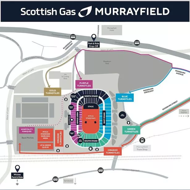 map of Murrayfield Stadium