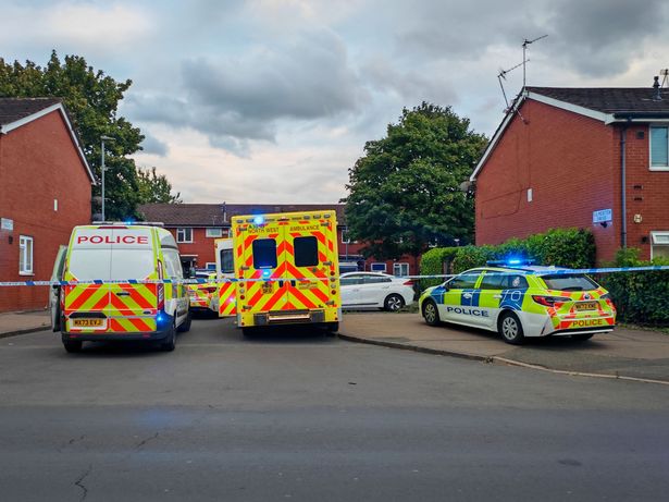 Emergency services on the scene on Gilmerton Drive in Newton Heath