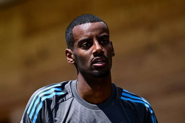 Alexander Isak in training.