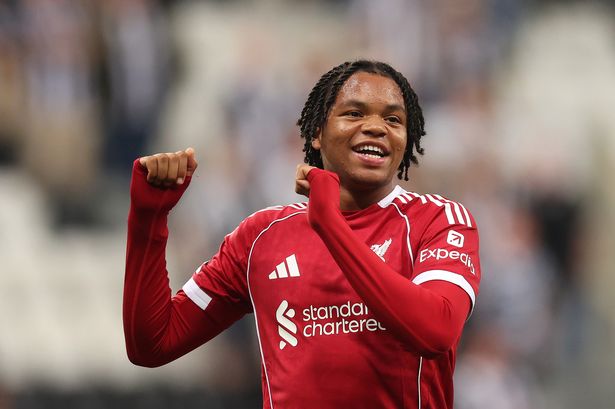 Rio Ngumoha celebrates at full-time following his winning goal against Newcastle United last night