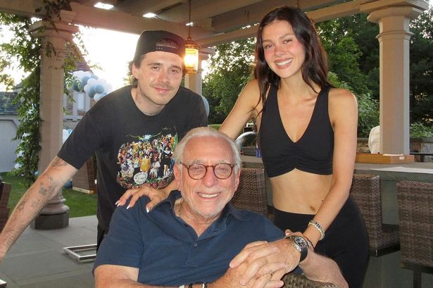 Brooklyn Beckham with wife Nicola and father-in-law Nelson 