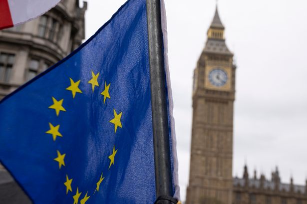 An EU flag in front of Big Ben