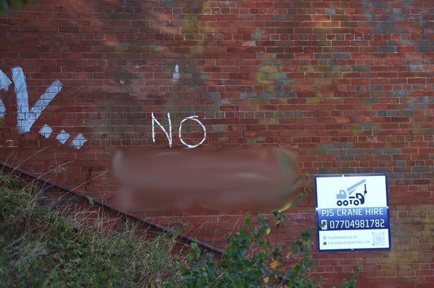 Offensive graffiti was written on a bridge on Speke Boulevard in Knowsley 