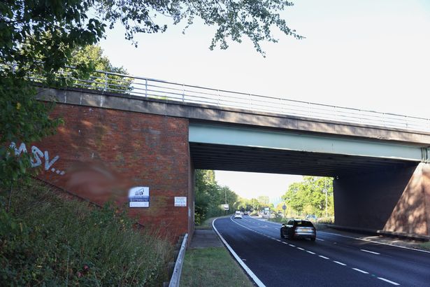 Offensive graffiti was written on a bridge on Speke Boulevard near Knowsley 