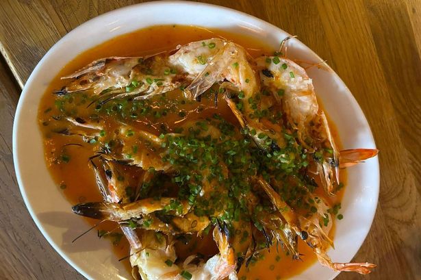 The prawns in garlic and chilli butter