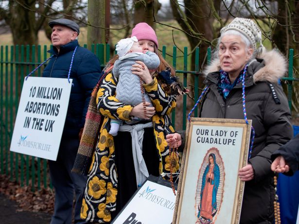 A young mother joined the 40 Days for life Abortion protest near QUEH hospital in Glasgow