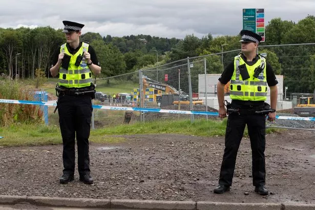 Police at the scene of the tragedy 