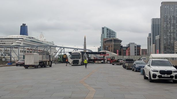 Construction is underway to build the stage