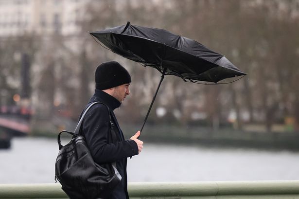 Commuters are battered by strong winds 