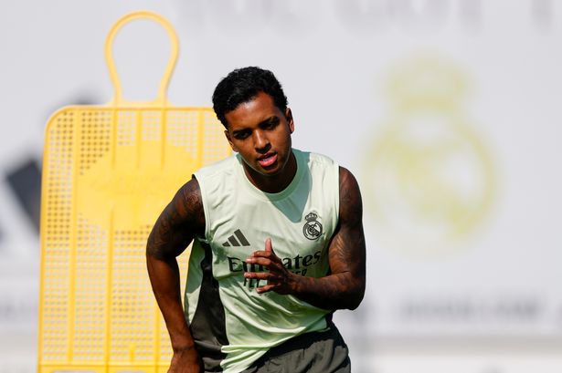 Rodrygo training with Real Madrid. 